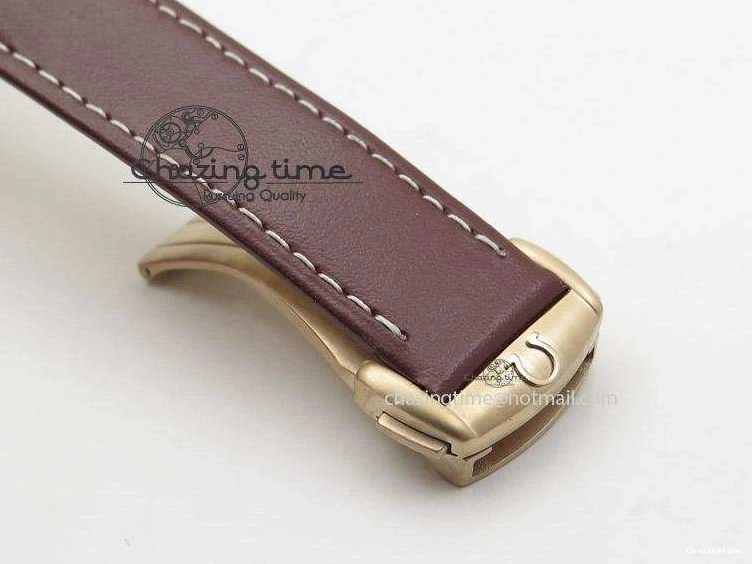 0205 Speedmaster ’57 SS Chrono AXF Best Edition RG Bezel Black Dial on Brown Leather Strap A Sustainable 8282